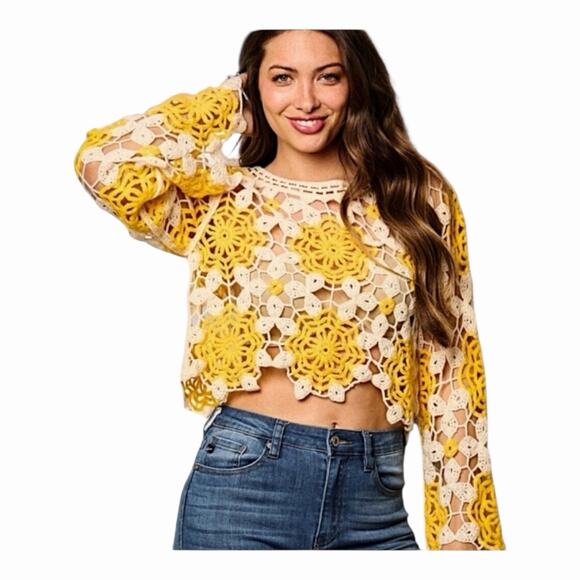 Available Tops - Available Oversized Cropped Boho Vibes Festival Dream One Size NWT Hippie Chic